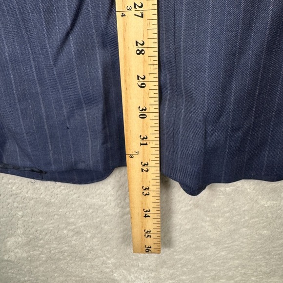 Jos A Bank Reserve Blazer Jacket Mens 48L Tailored Fit Navy Striped Wool Classic - Picture 15 of 15